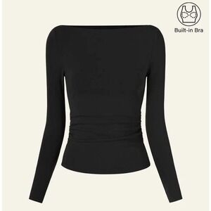 OGL Black Long Sleeve Top with Built-in Bra